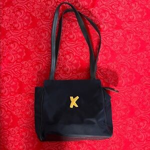 Paloma Picasso Nylon Tote Black Gold X Logo